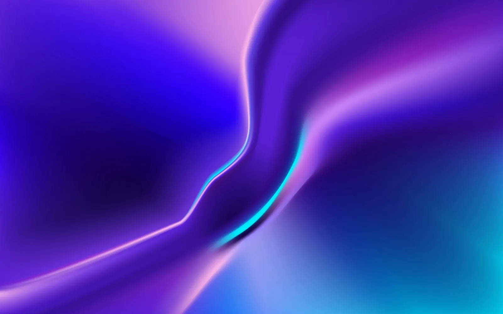 Blue and purple abstract fluid shapes with neon glow