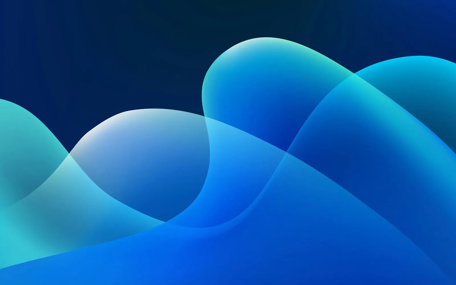 Blue and teal flowing wave shapes
